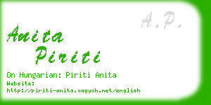 anita piriti business card